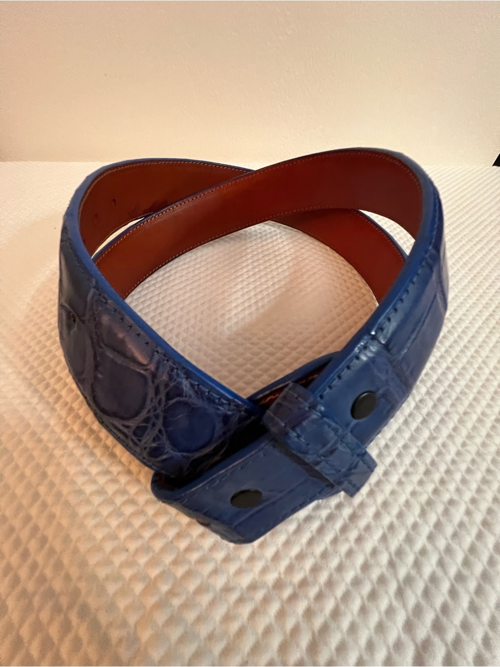 💚House Of Fleming Genuine
Alligator Belt (44") Blue Leather Men's Belt💚